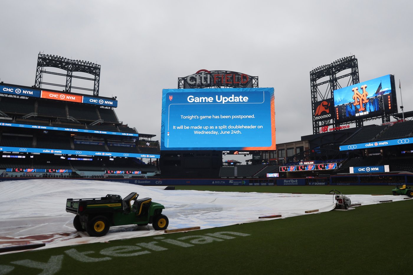 Cubs-Mets game postponed by rain; teams will play split doubleheader on Wednesday | iNFOnews.ca Cubs-Mets game postponed by rain; teams will play split doubleheader on Wednesday | iNFOnews.ca