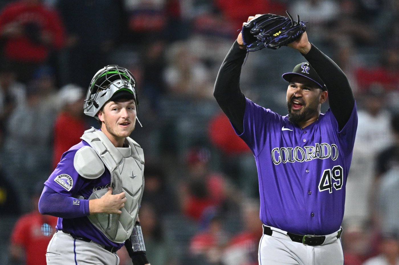 Goodman's 3-run homer and Rumfield's sac fly help Rockies rally for 9-8 win over Angels | iNFOnews.ca