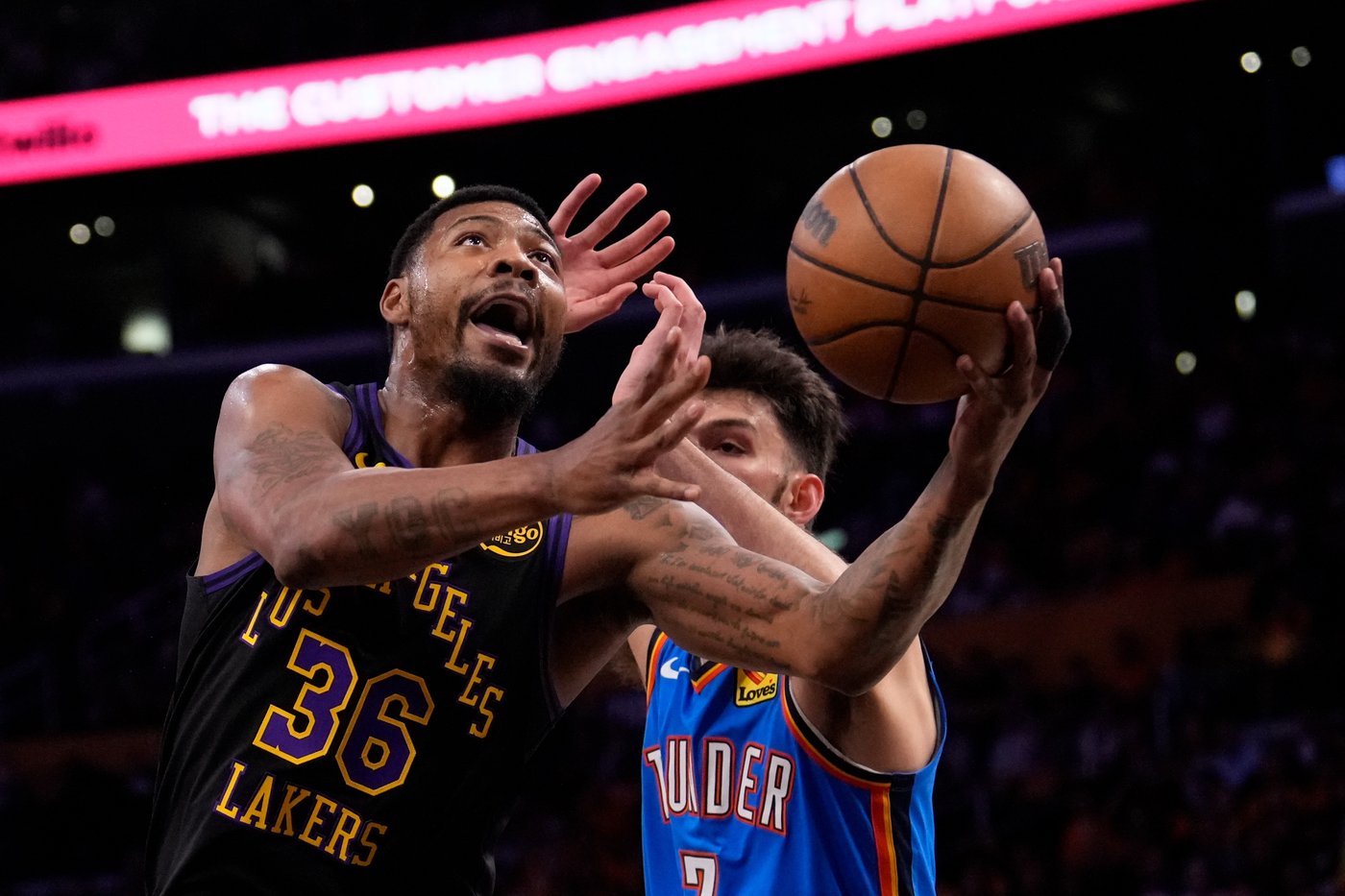 Champion Thunder hold off tenacious Lakers 115-110 in Game 4 for another playoff series sweep | iNFOnews.ca