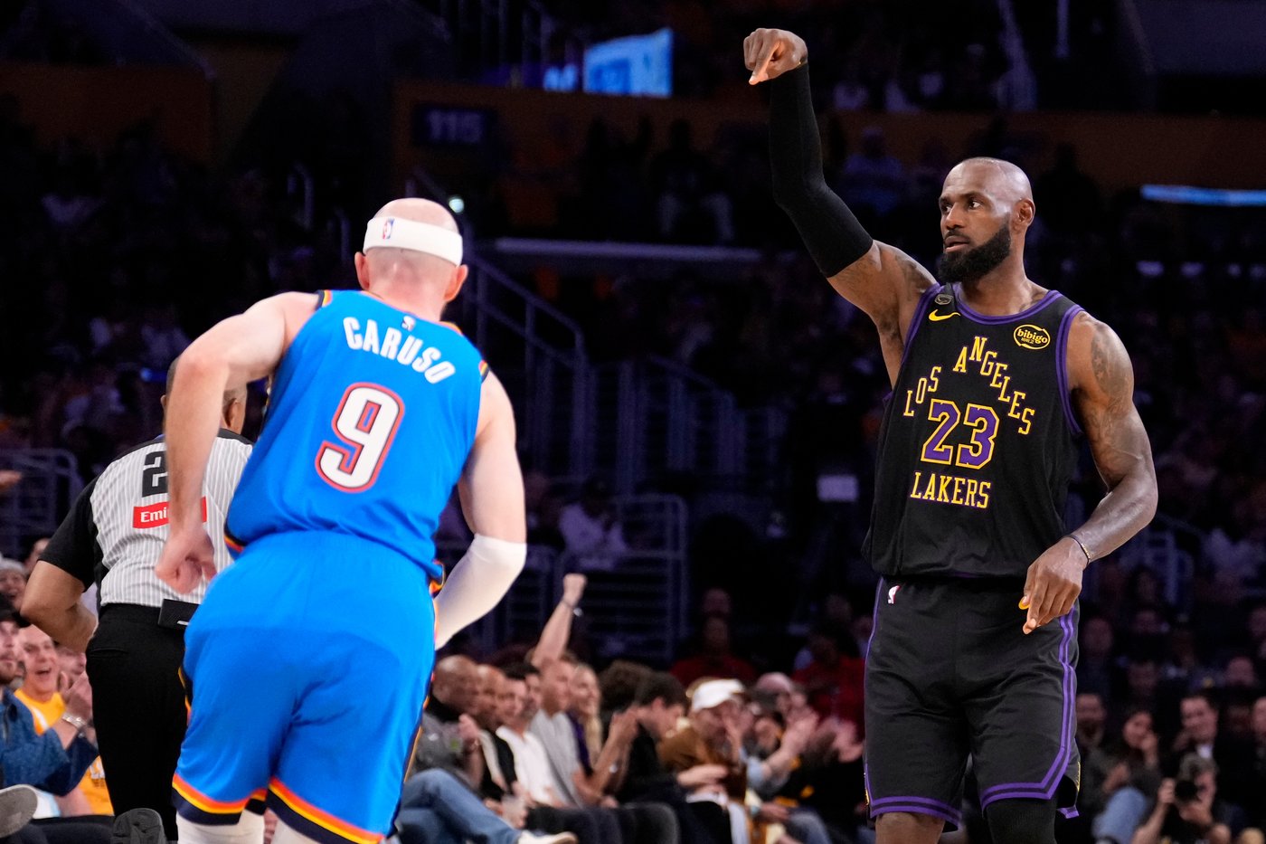 Champion Thunder hold off tenacious Lakers 115-110 in Game 4 for another playoff series sweep | iNFOnews.ca
