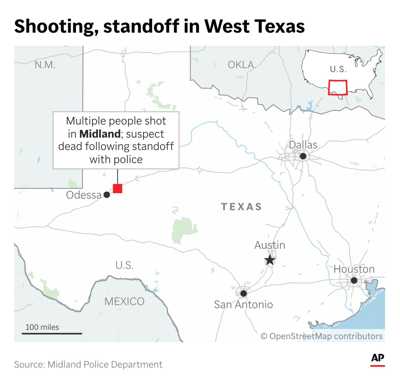 Shooter kills 1 and injures 10 in Texas days after firing at a police officer, officials say | iNFOnews.ca