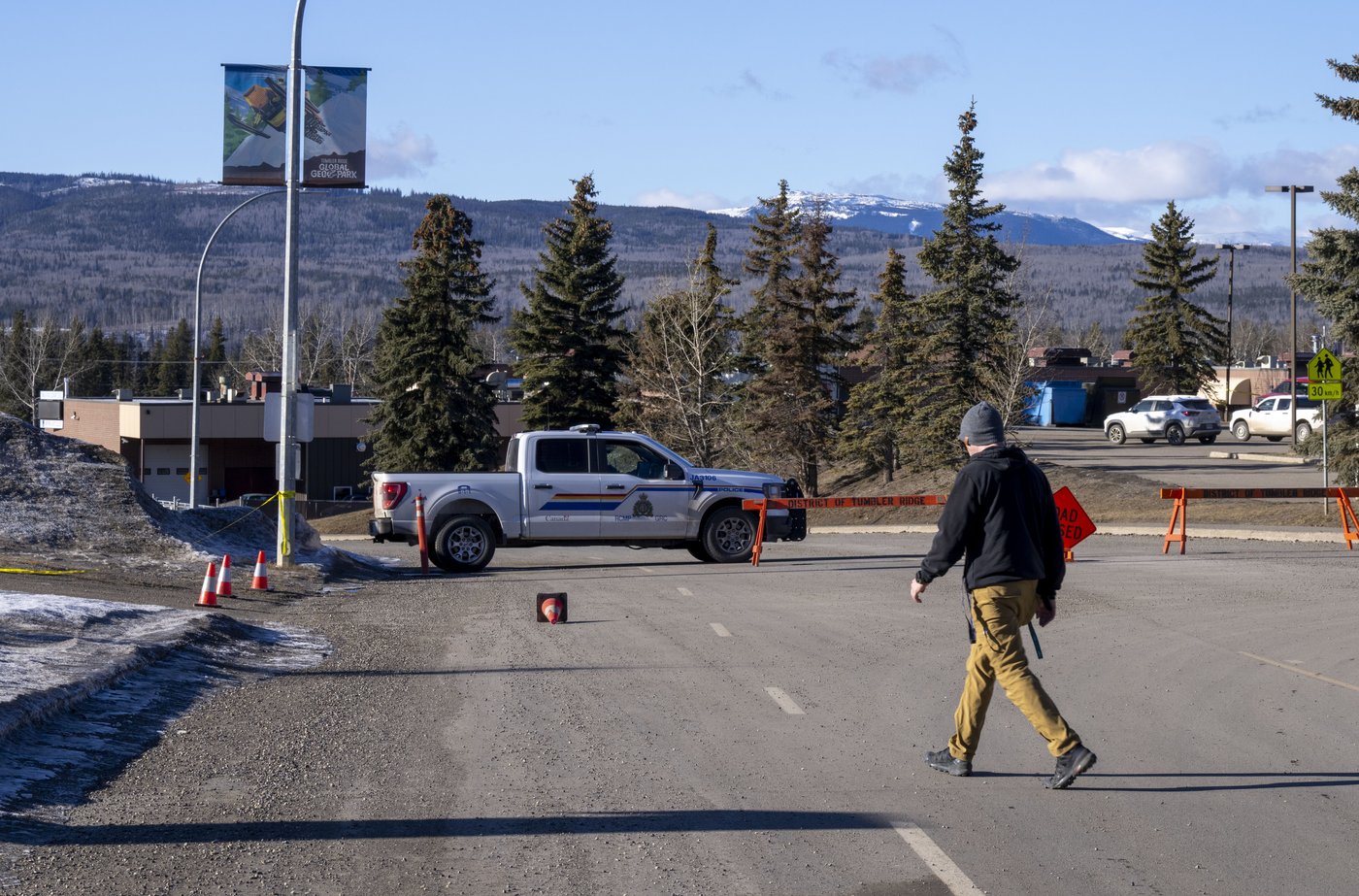 Police tape down in Tumbler Ridge as shooting victim is honoured 14,000 km away | iNFOnews.ca