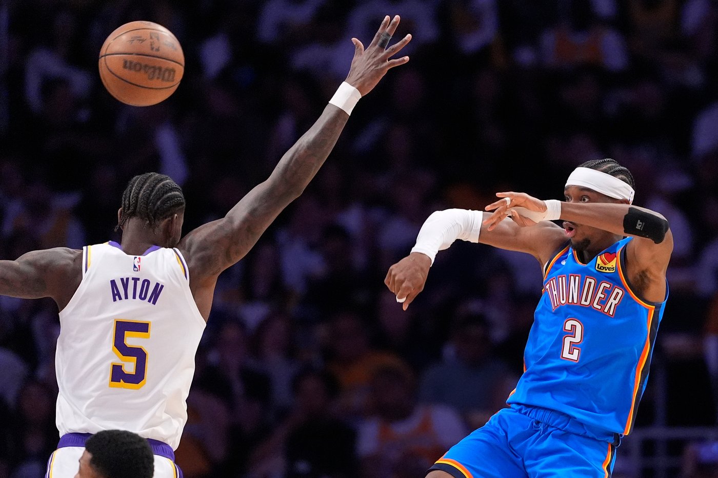 Thunder charge past Lakers 131-108 in Game 3 for another blowout in the champs' 7-0 playoff run | iNFOnews.ca