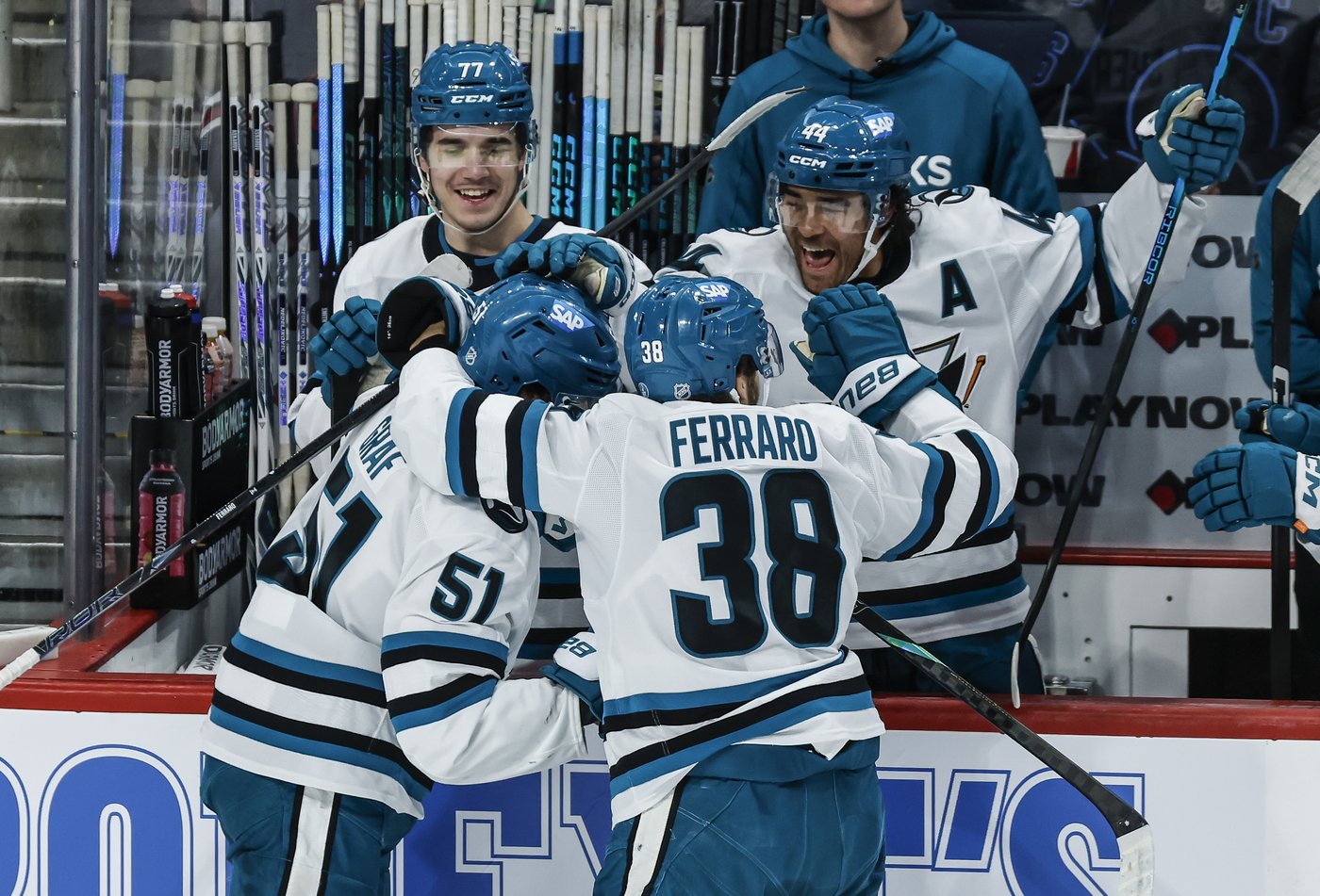 Celebrini sets Sharks' points record in 6-1 season-ending win over Jets | iNFOnews.ca