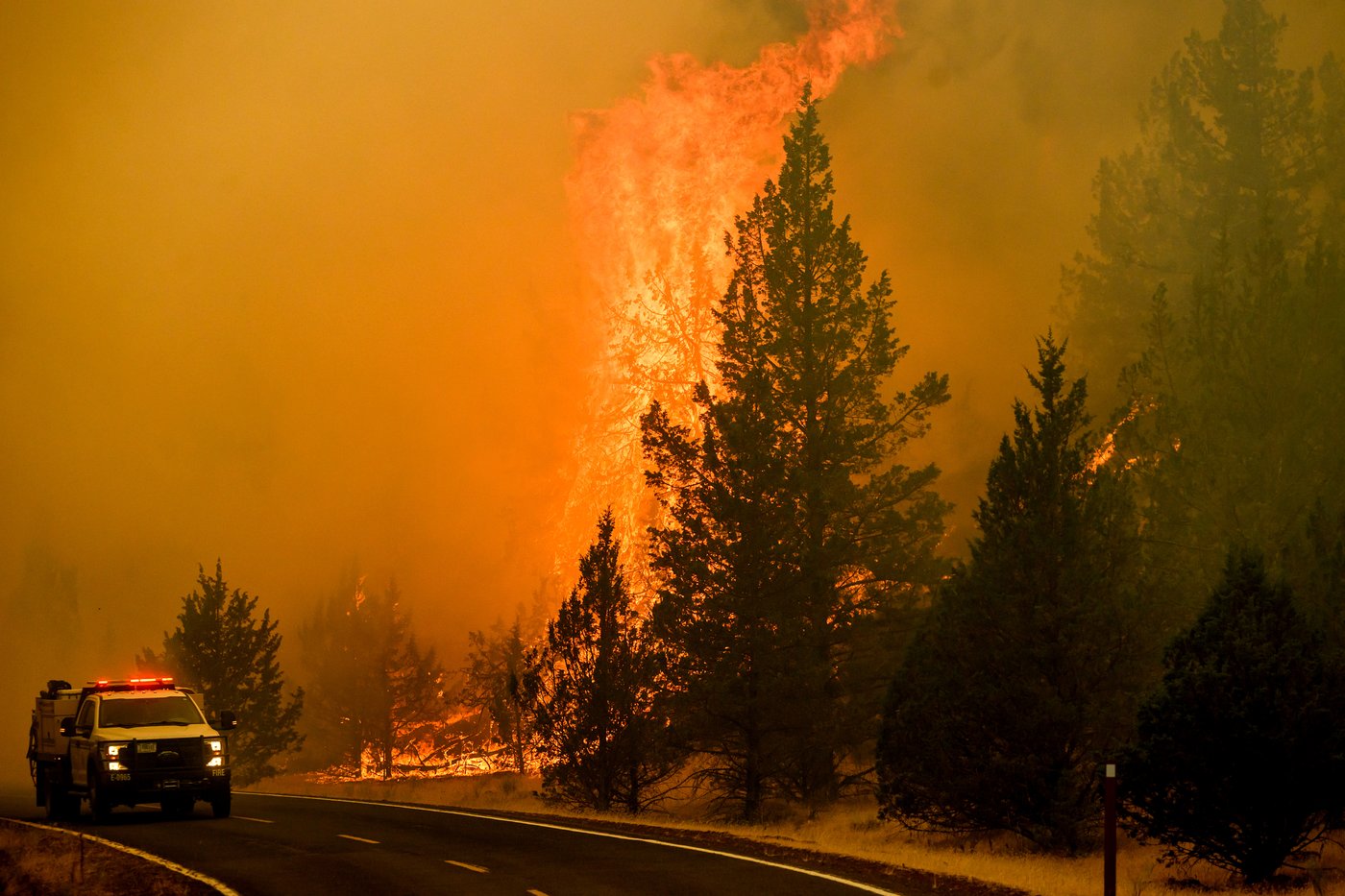 Fast-moving wildfires burn in central Oregon, in photos | iNFOnews.ca