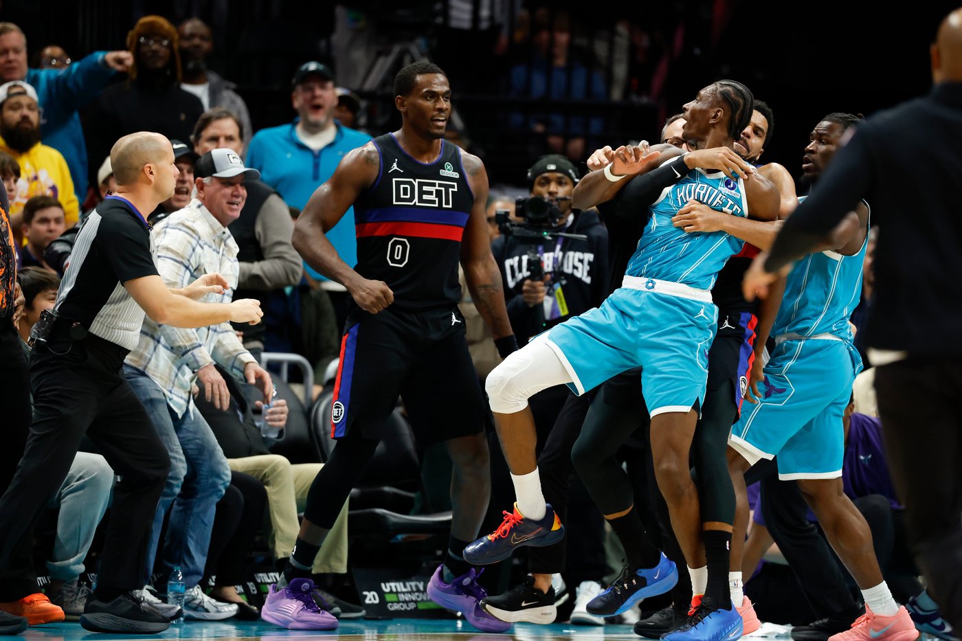 Pistons snap Hornets' 9-game streak with 110-104 win in game marred by fight, ejections | iNFOnews.ca