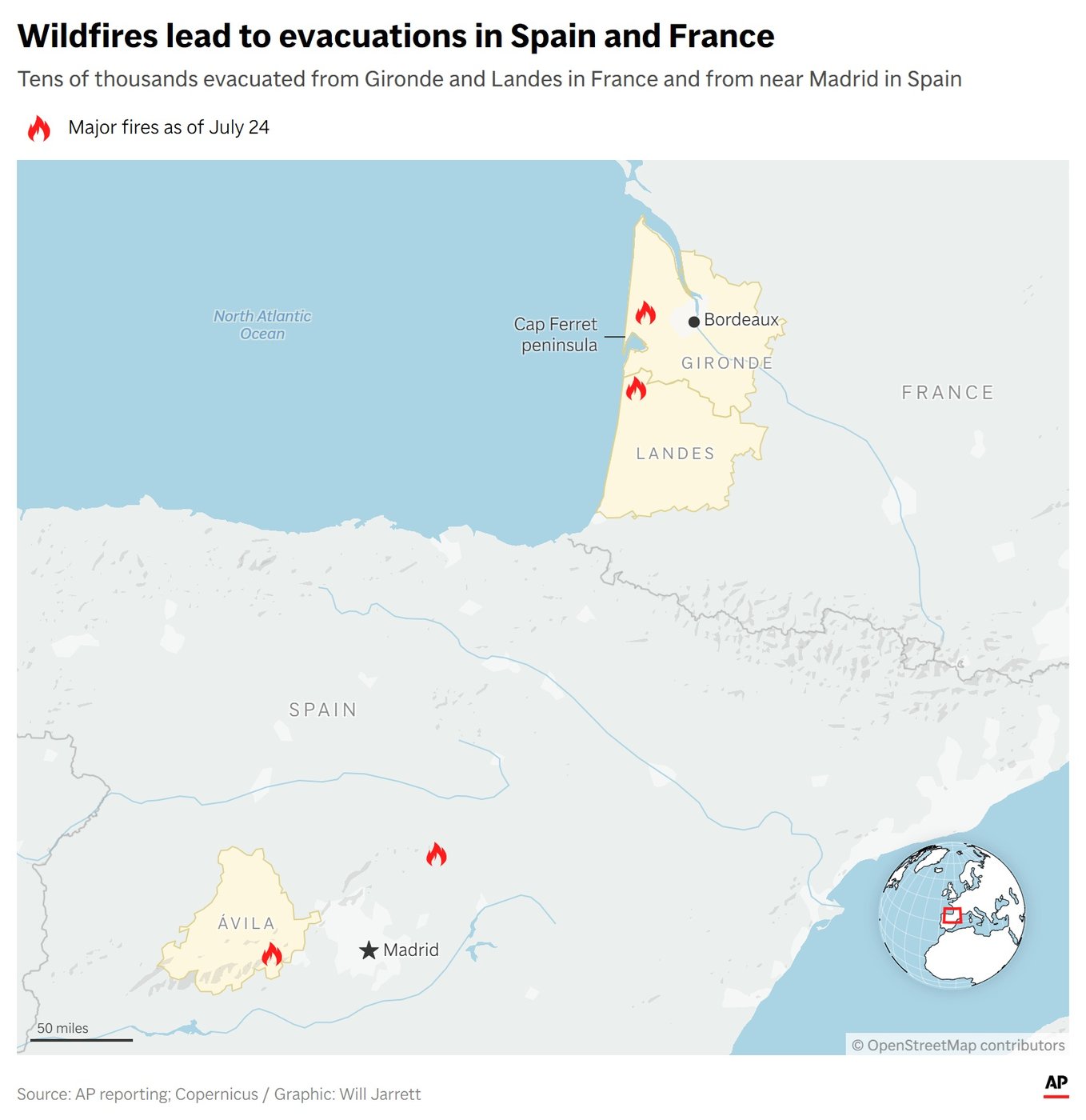More than 200,000 people flee raging wildfires in France and Spain, some escaping by boat | iNFOnews.ca