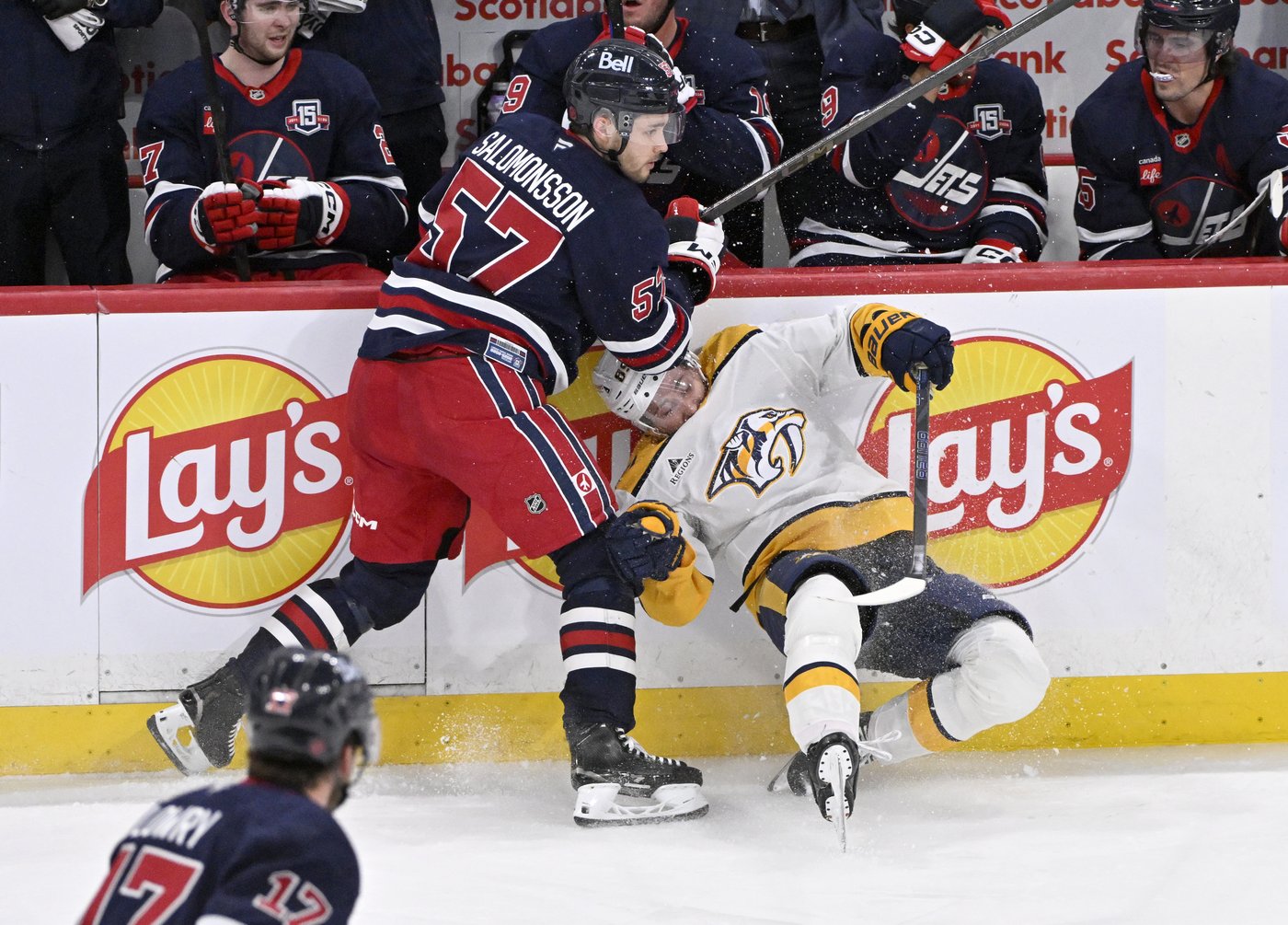 Jets forced lone referee to work overtime, lose 4-3 in shootout to Predators | iNFOnews.ca
