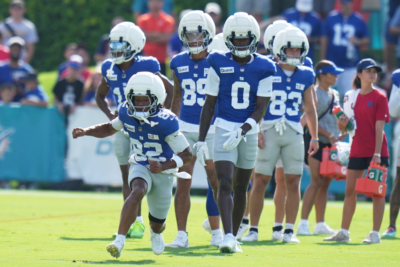 Giants receiver Calvin Austin carted off after getting injured at training camp | iNFOnews.ca