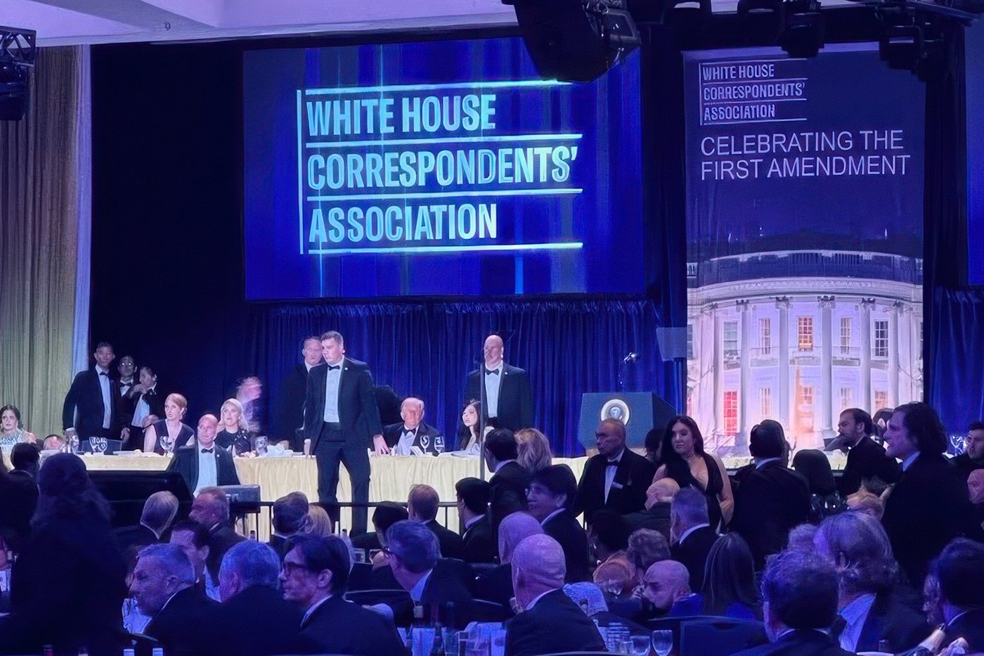 Trump safe after he is evacuated following shooting at Washington journalists' dinner, in photos | iNFOnews.ca