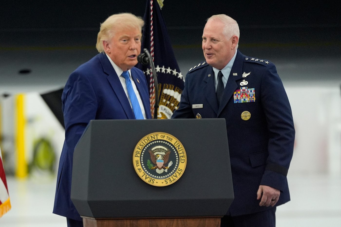 President Donald Trump unveils the new Air Force One, a converted Qatari jet | iNFOnews.ca
