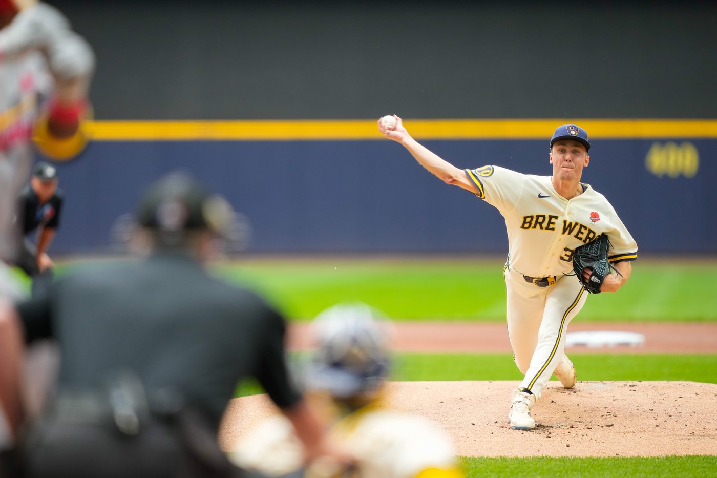 Brewers' Misiorowski sets record with 57 100 mph pitches in game since tracking era started in 2008 | iNFOnews.ca