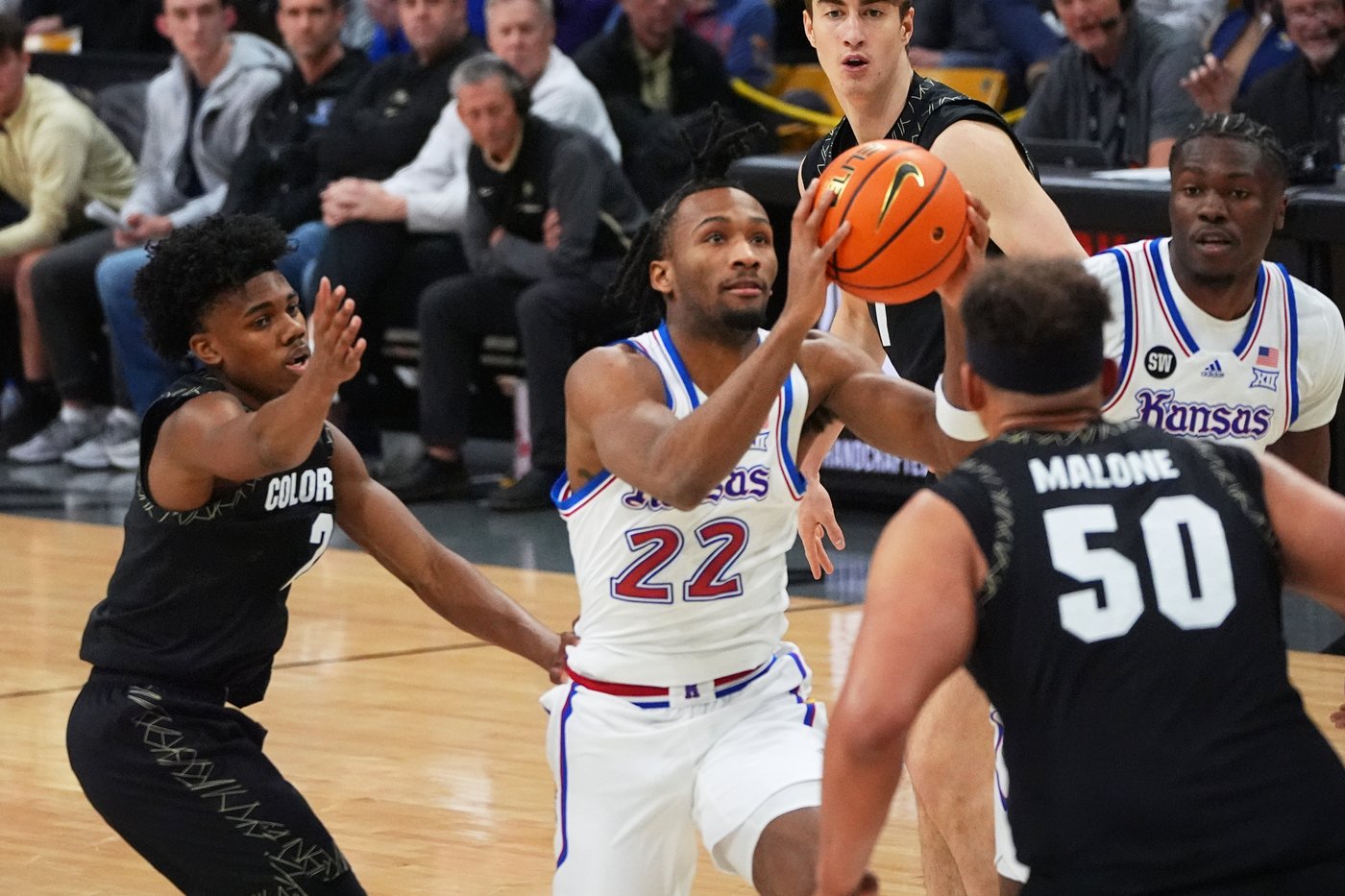 Council's late scoring helps No. 19 Kansas beat Colorado 75-69 win with Bill Self missing from bench | iNFOnews.ca