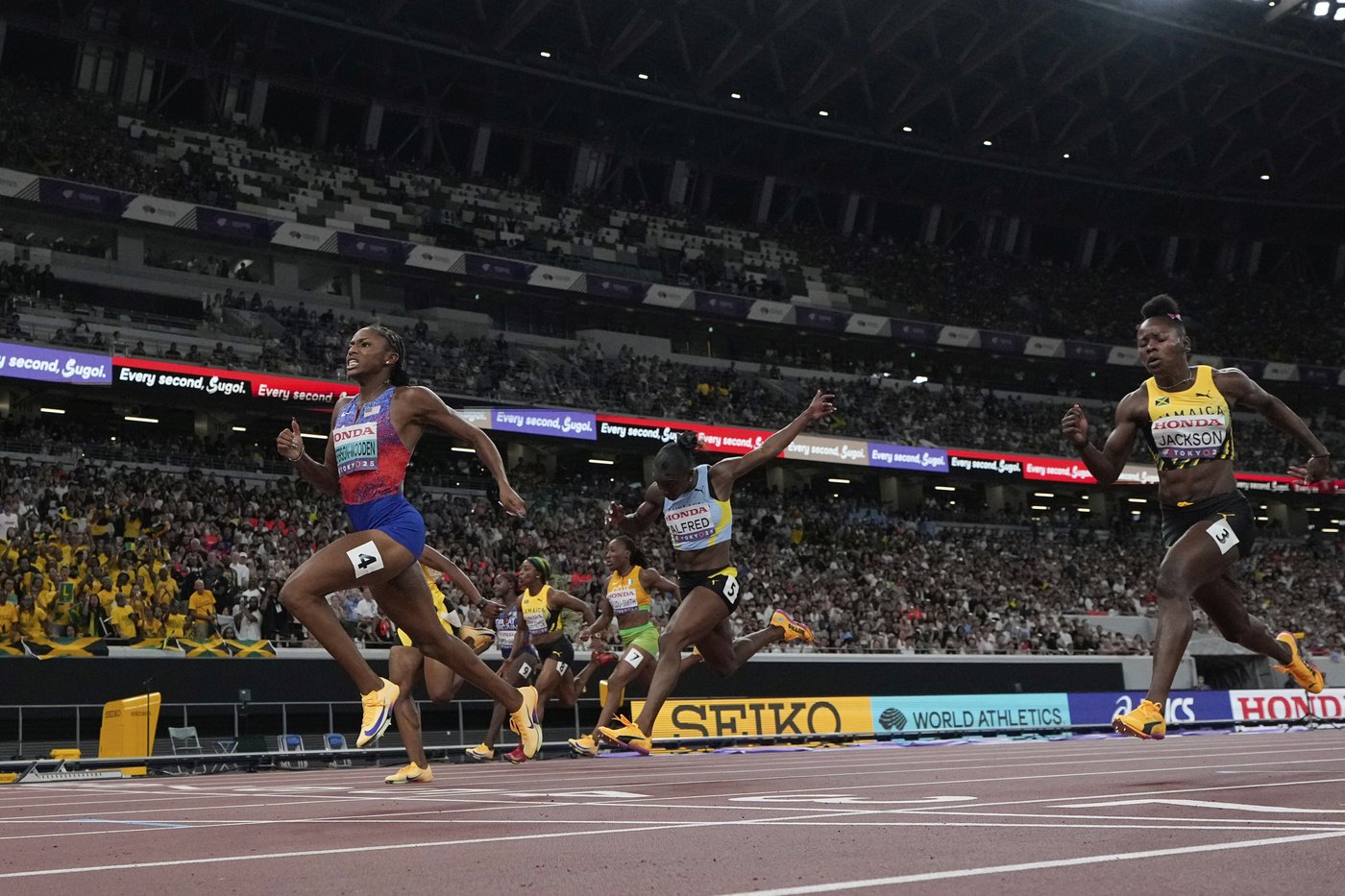 American Jefferson-Wooden and Jamaica's Seville win 100s at worlds; Sha'carri finishes fifth | iNFOnews.ca American Jefferson-Wooden and Jamaica's Seville win 100s at worlds; Sha'carri finishes fifth | iNFOnews.ca
