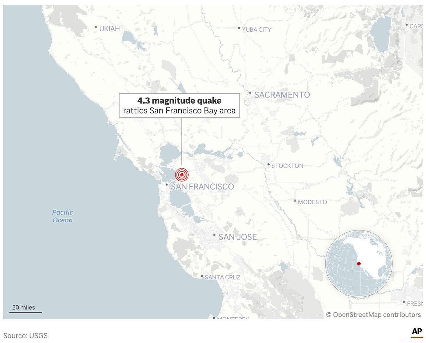 4.3 magnitude earthquake jolts the San Francisco Bay Area and people report feeling a sharp shake | iNFOnews.ca