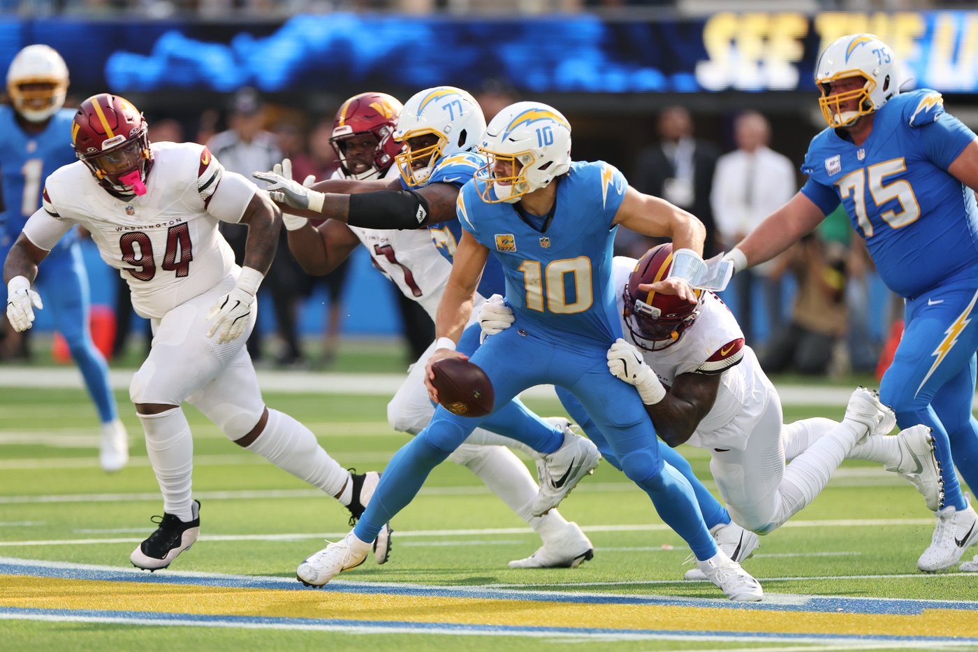 Chargers say they need to clean up their play after 10 penalties in loss to Commanders | iNFOnews.ca