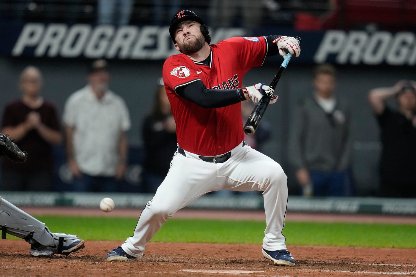 David Fry back in Guardians clubhouse after being hit by pitch in the face earlier this week | iNFOnews.ca