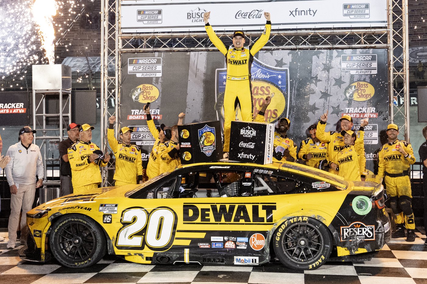Bell wins at Bristol, completing sweep in first round of NASCAR Cup playoffs for Joe Gibbs Racing | iNFOnews.ca