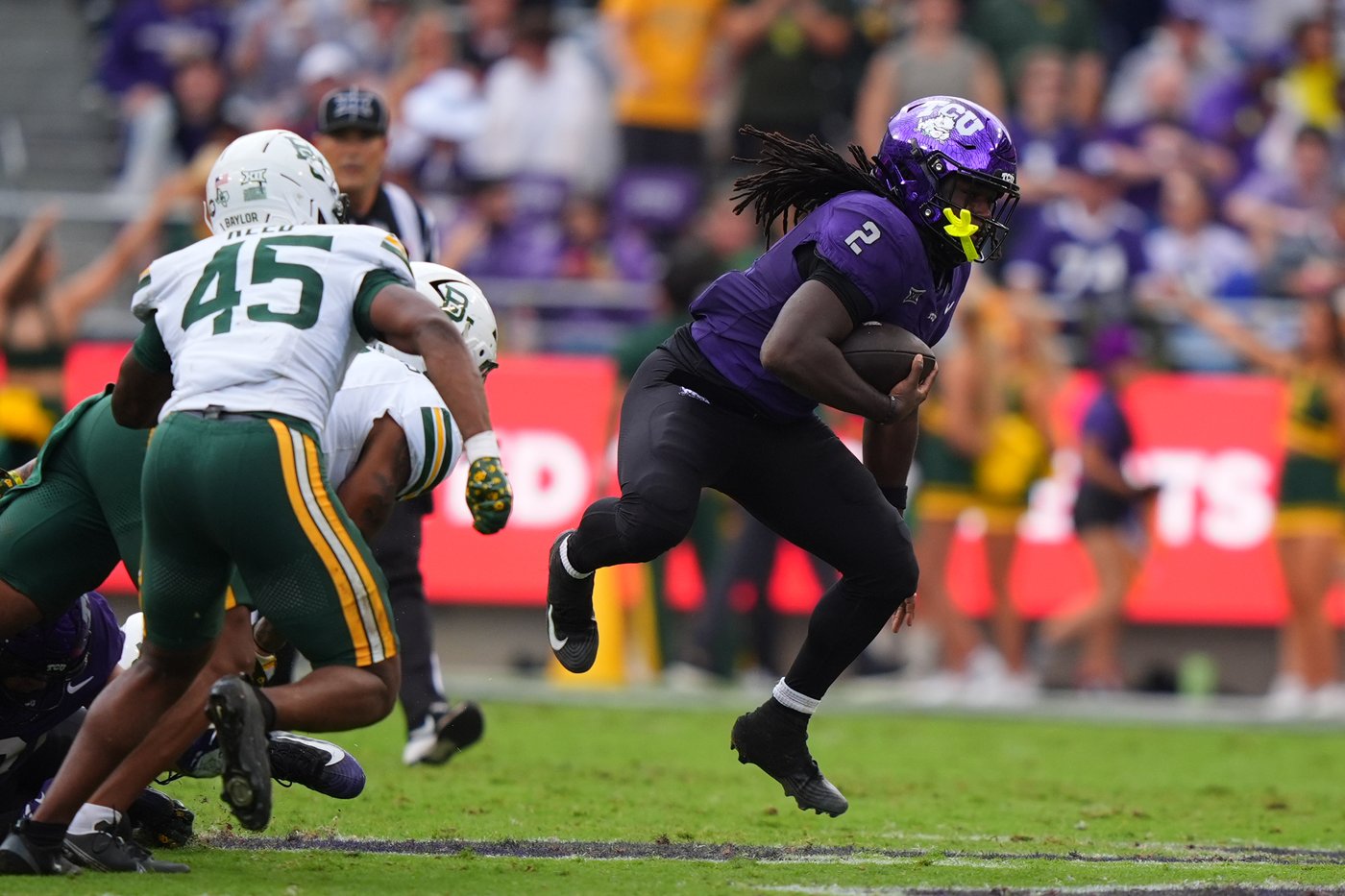 Hoover throws 3 TD passes as TCU beats Baylor 42-36 in game delayed more than 2 hours by lightning | iNFOnews.ca Hoover throws 3 TD passes as TCU beats Baylor 42-36 in game delayed more than 2 hours by lightning | iNFOnews.ca