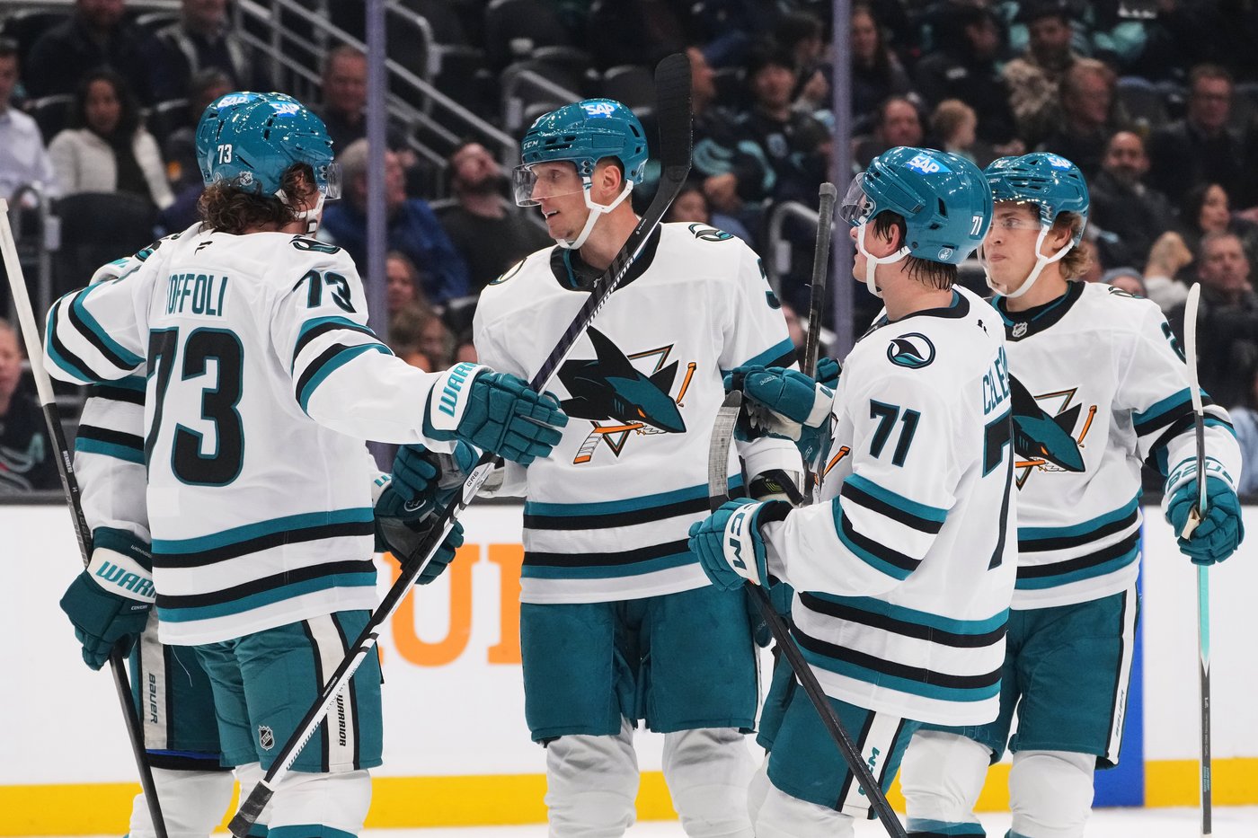 Big nights for Toffoli, Smith and Celebrini send Sharks to 6-3 win over Mammoth | iNFOnews.ca