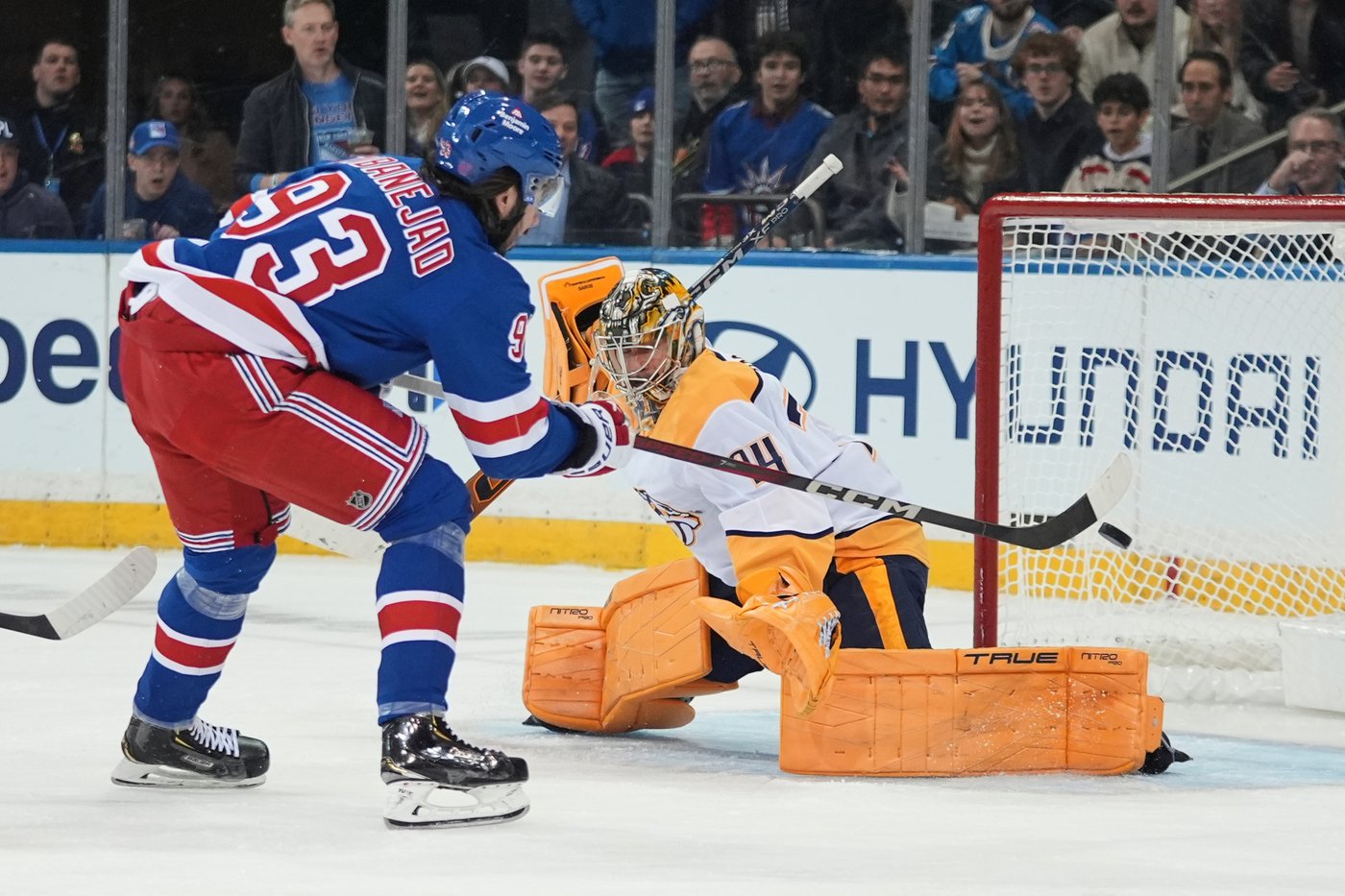 Rangers get an offensive outburst to beat the Predators 6-3 for their first home win this season | iNFOnews.ca