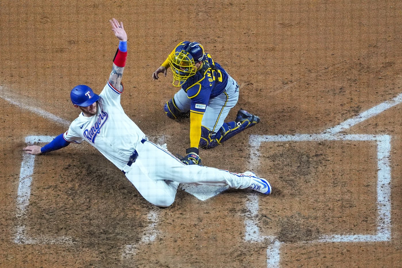Helman's grand slam and Latz's scoreless outing push playoff-chasing Rangers past Brewers | iNFOnews.ca Helman's grand slam and Latz's scoreless outing push playoff-chasing Rangers past Brewers | iNFOnews.ca