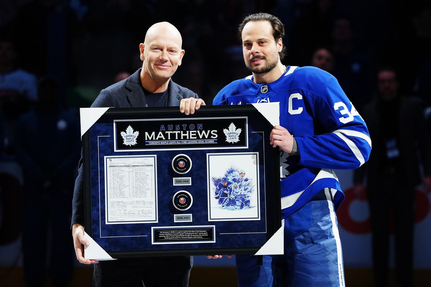 Matthews thrilled with Sundin's special appearance to recognize goals record | iNFOnews.ca