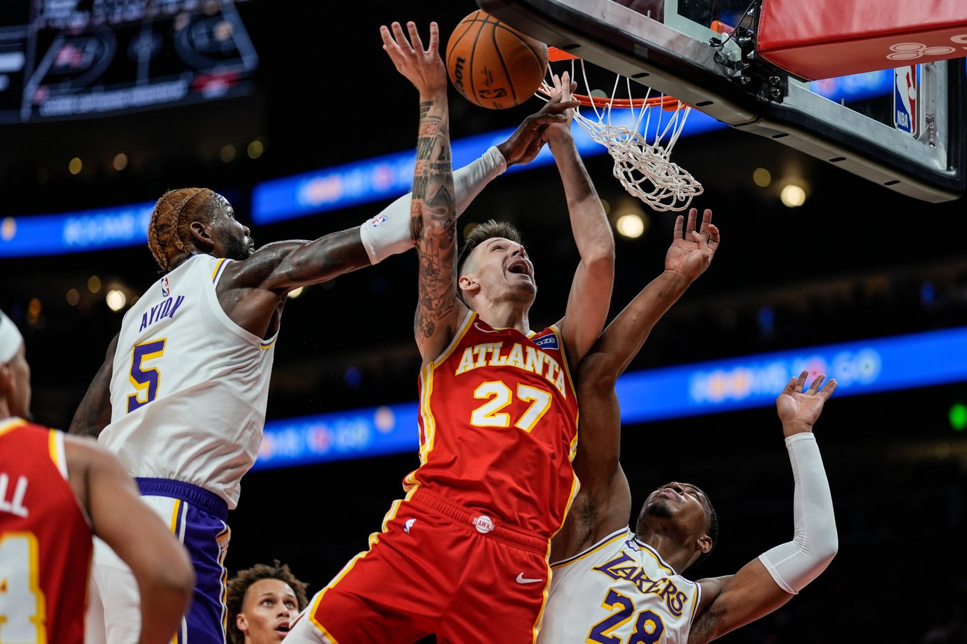 Banged-up Hawks roll to a 122-102 victory over the Lakers as Gueye scores a career-high 21 points | iNFOnews.ca Banged-up Hawks roll to a 122-102 victory over the Lakers as Gueye scores a career-high 21 points | iNFOnews.ca