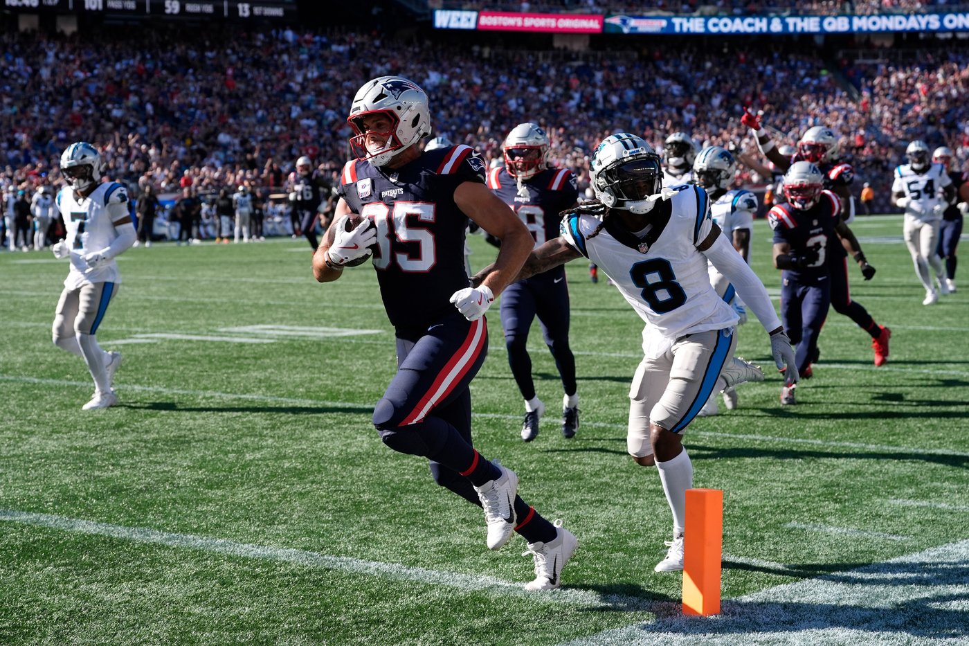 Marcus Jones' 87-yard punt return TD sparks Patriots offense in 42-13 romp over Panthers | iNFOnews.ca