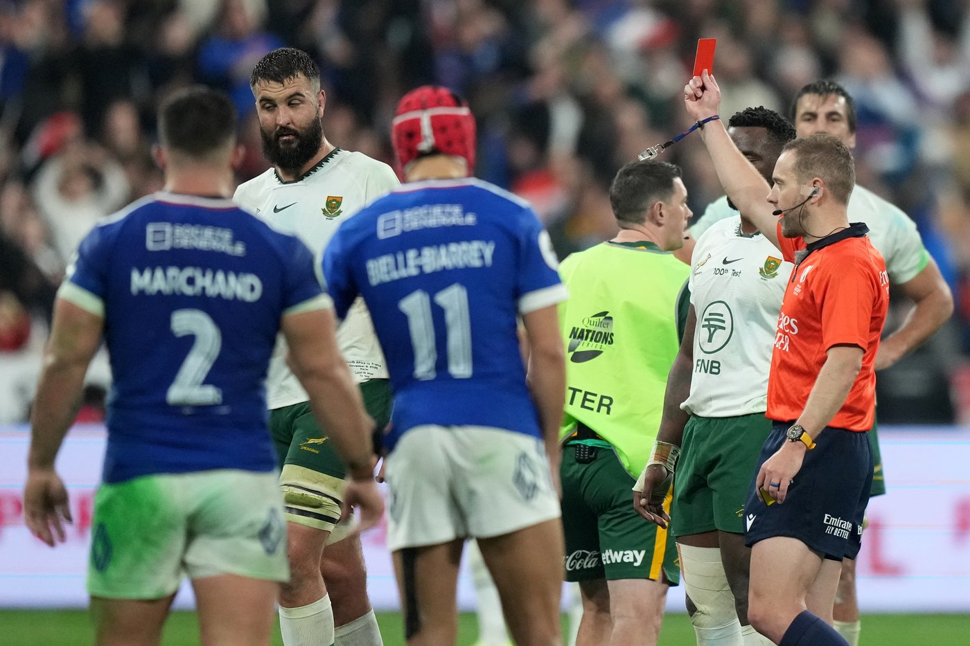South Africa overcomes red card and halftime deficit to beat France 32-17 at Stade de France | iNFOnews.ca