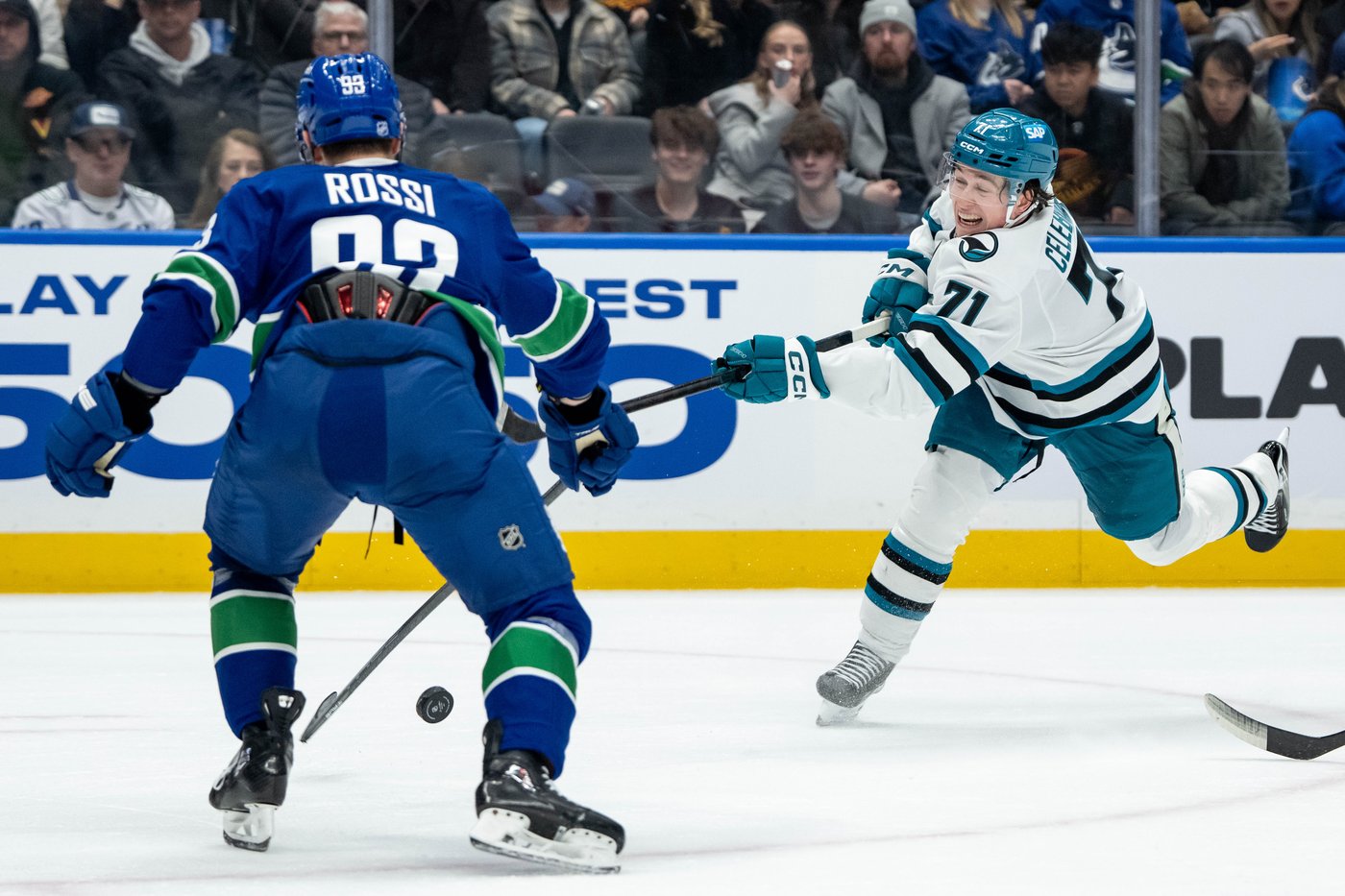 Sharks sensation Celebrini marks milestone with win over Canucks in Vancouver | iNFOnews.ca