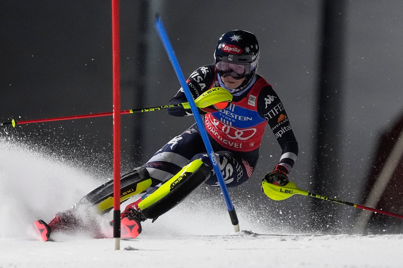 Mikaela Shiffrin wins 4th straight slalom of the Olympic season as rivals falter in night race | iNFOnews.ca Mikaela Shiffrin wins 4th straight slalom of the Olympic season as rivals falter in night race | iNFOnews.ca