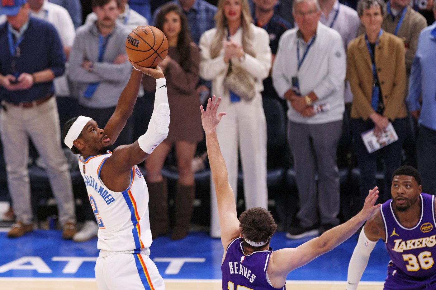 Gilgeous-Alexander scores 30 points as the Thunder beat Doncic and the Lakers 121-92 | iNFOnews.ca