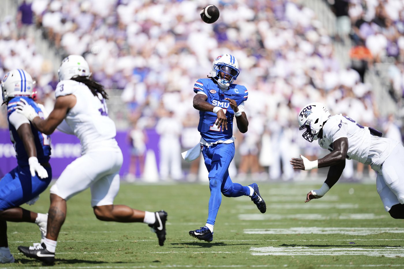 Eric McAlister has 254 yards and 3 TDs receiving as TCU beats SMU 35-24 in last scheduled meeting | iNFOnews.ca