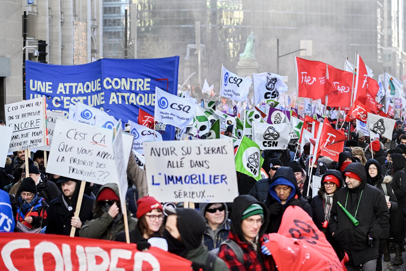 Unions, community groups rally in Montreal against Quebec government policies | iNFOnews.ca
