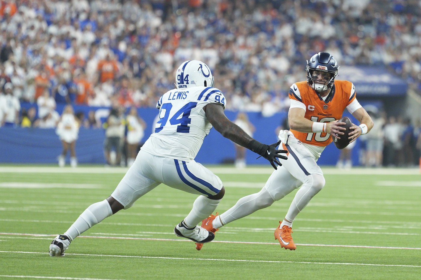 Bo Nix and Sean Payton downplay viral sideline exchange during Broncos' loss to Colts | iNFOnews.ca