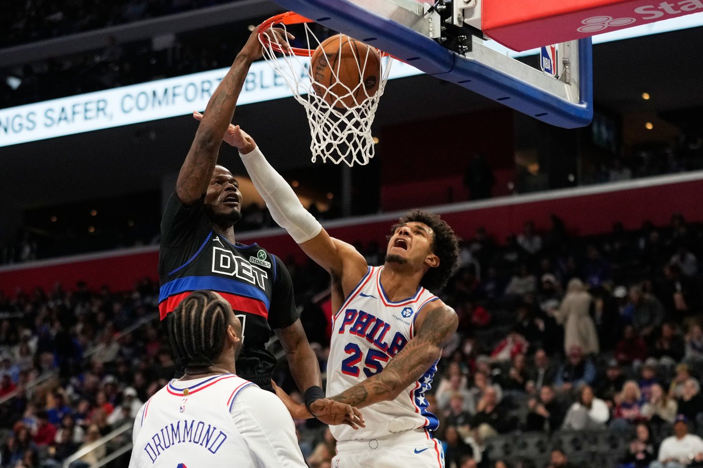 Short-handed Pistons win ninth straight game, beating 76ers 114-105 | iNFOnews.ca Short-handed Pistons win ninth straight game, beating 76ers 114-105 | iNFOnews.ca