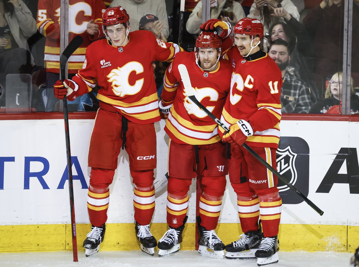 Wolf posts 16-save shutout, Calgary Flames blank San Jose Sharks 2-0 | iNFOnews.ca
