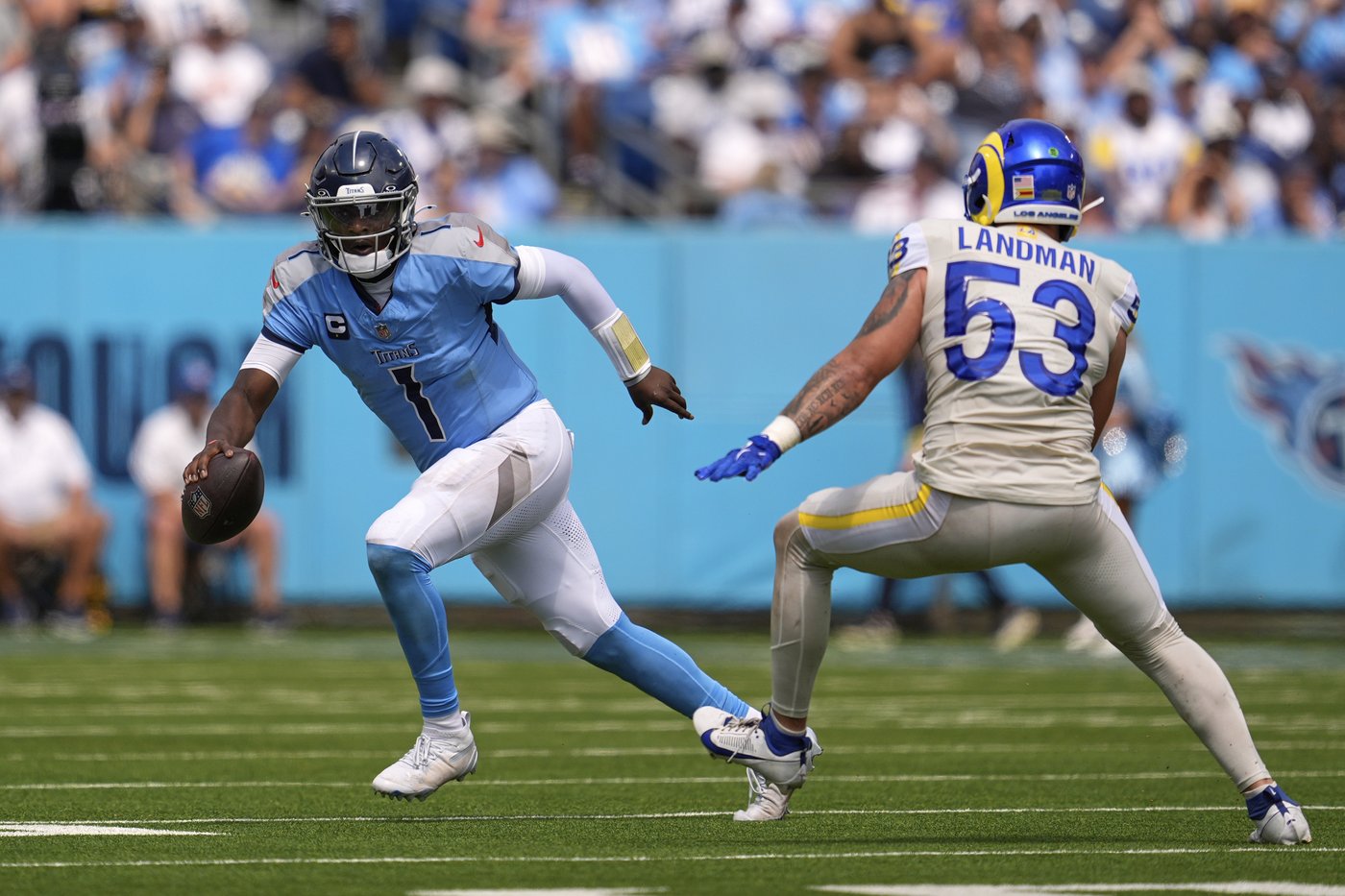 Titans' penalty woes and sacks plague rookie QB Cam Ward in home opener loss | iNFOnews.ca Titans' penalty woes and sacks plague rookie QB Cam Ward in home opener loss | iNFOnews.ca