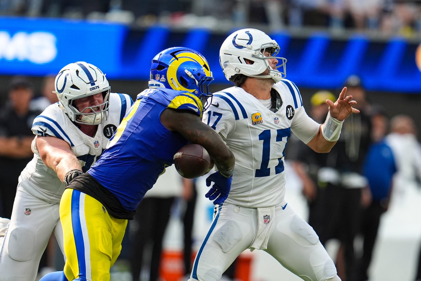 Colts WR Adonai Mitchell's fumble at goal line one of many self-inflicted mistakes in loss to Rams | iNFOnews.ca