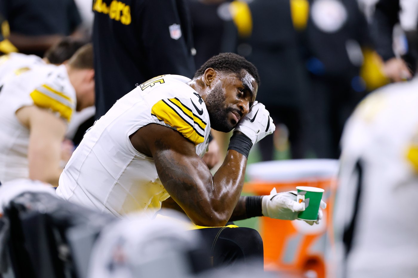Steelers receiver DK Metcalf swipes at Lions fan leaning over railing in front row | iNFOnews.ca