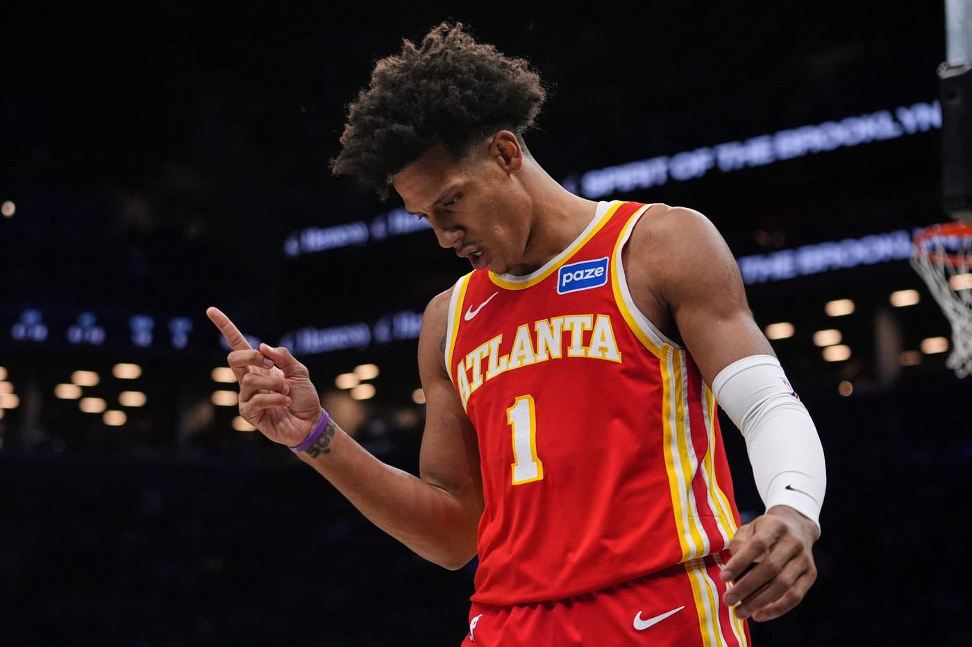 Jalen Johnson and Hawks hold off winless Nets 117-112 after Trae Young exits with knee injury | iNFOnews.ca
