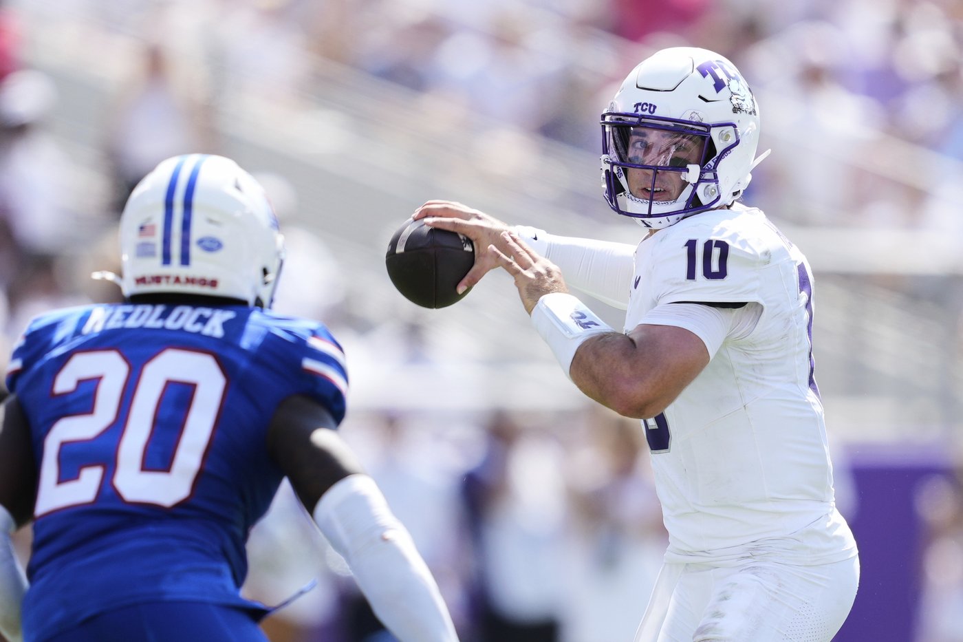 Eric McAlister has 254 yards and 3 TDs receiving as TCU beats SMU 35-24 in last scheduled meeting | iNFOnews.ca