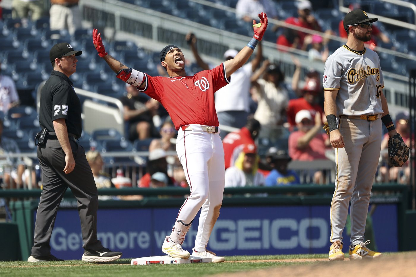 Wood scores on Cruz's 11th outfield error, Nationals overcome 3-run deficit and beat Pirates 4-3 | iNFOnews.ca