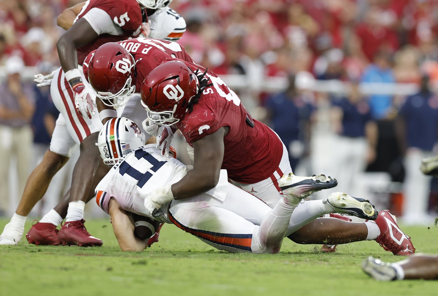 Oklahoma sacks ex-Sooners quarterback Jackson Arnold a record-tying 9 times in 24-17 win over Auburn | iNFOnews.ca