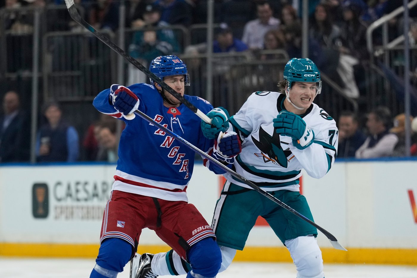Celebrini has a hat trick and a 5-point game, Sharks beat Rangers in OT for 1st win this season | iNFOnews.ca Celebrini has a hat trick and a 5-point game, Sharks beat Rangers in OT for 1st win this season | iNFOnews.ca