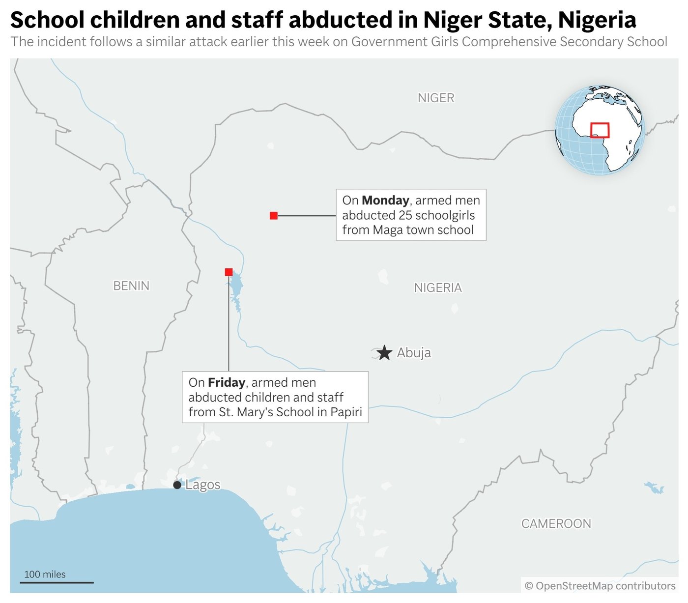 Gunmen abduct more than 200 schoolchildren and 12 teachers in attack on Nigerian Catholic school | iNFOnews.ca Gunmen abduct more than 200 schoolchildren and 12 teachers in attack on Nigerian Catholic school | iNFOnews.ca