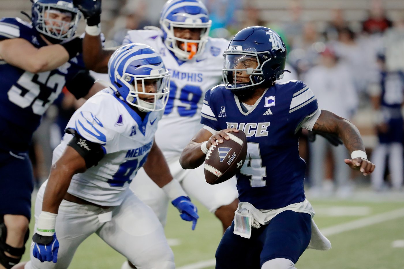 Frank Peasant rushes for three TDs, No. 25 Memphis defeats Rice 38-14 | iNFOnews.ca